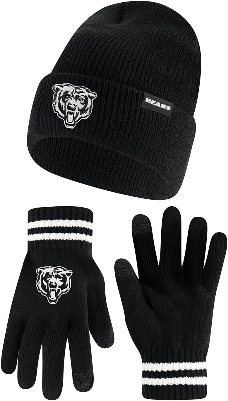 Ultra Game NFL Super Soft Marled Winter Beanie and Gloves Set