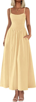 PRETTYGARDEN Women's Smocked Maxi Dress for Summer Fun