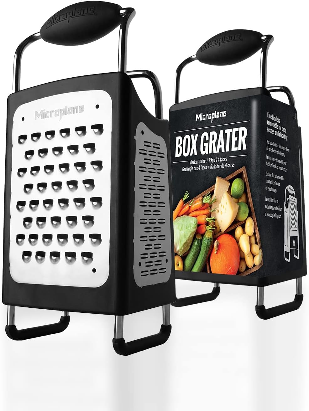 Microplane Four Sided Stainless Steel Box Grater for All Uses