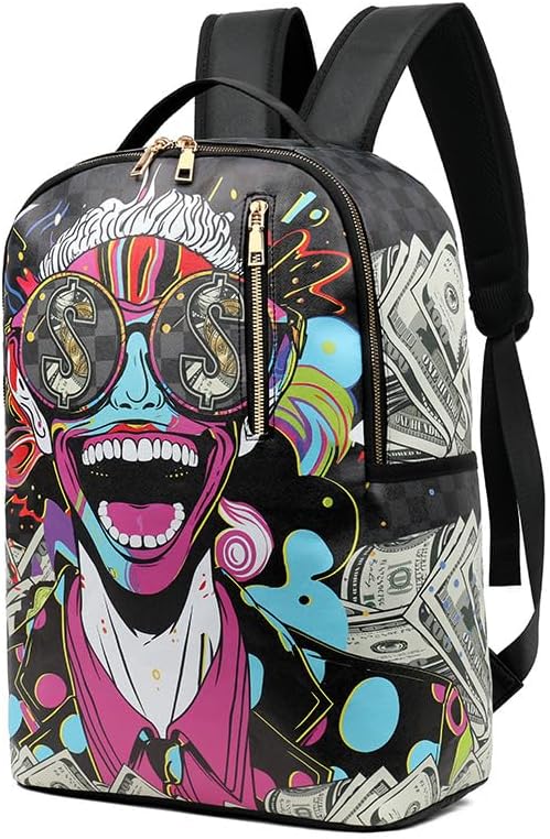 Fashion Cartoon Graffiti Backpack for Men and Women Travel