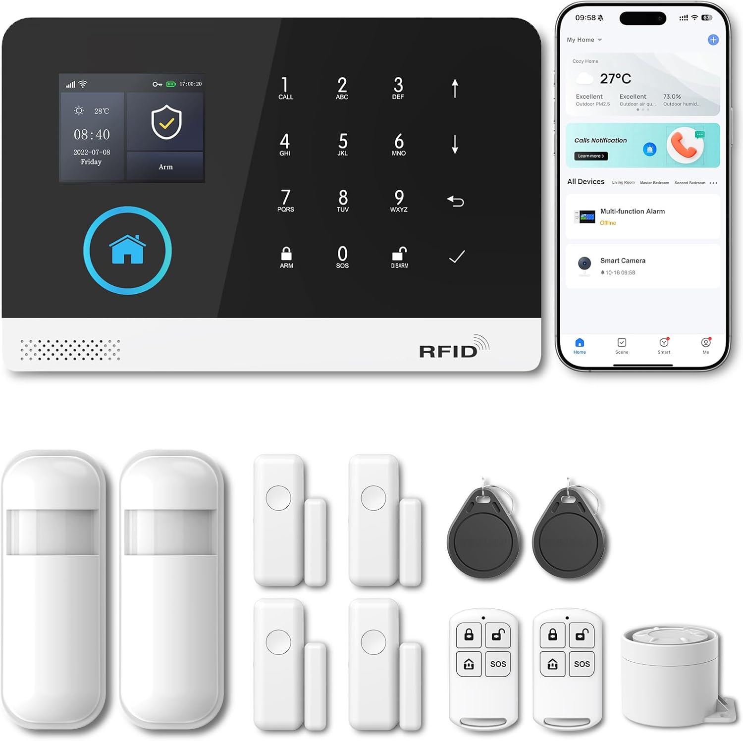Home Security Alarm System with Smart Features and No Fees