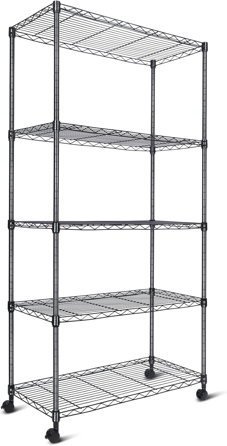 Whitmor 5 Tier Shelving Unit for Kitchen and Garage Storage
