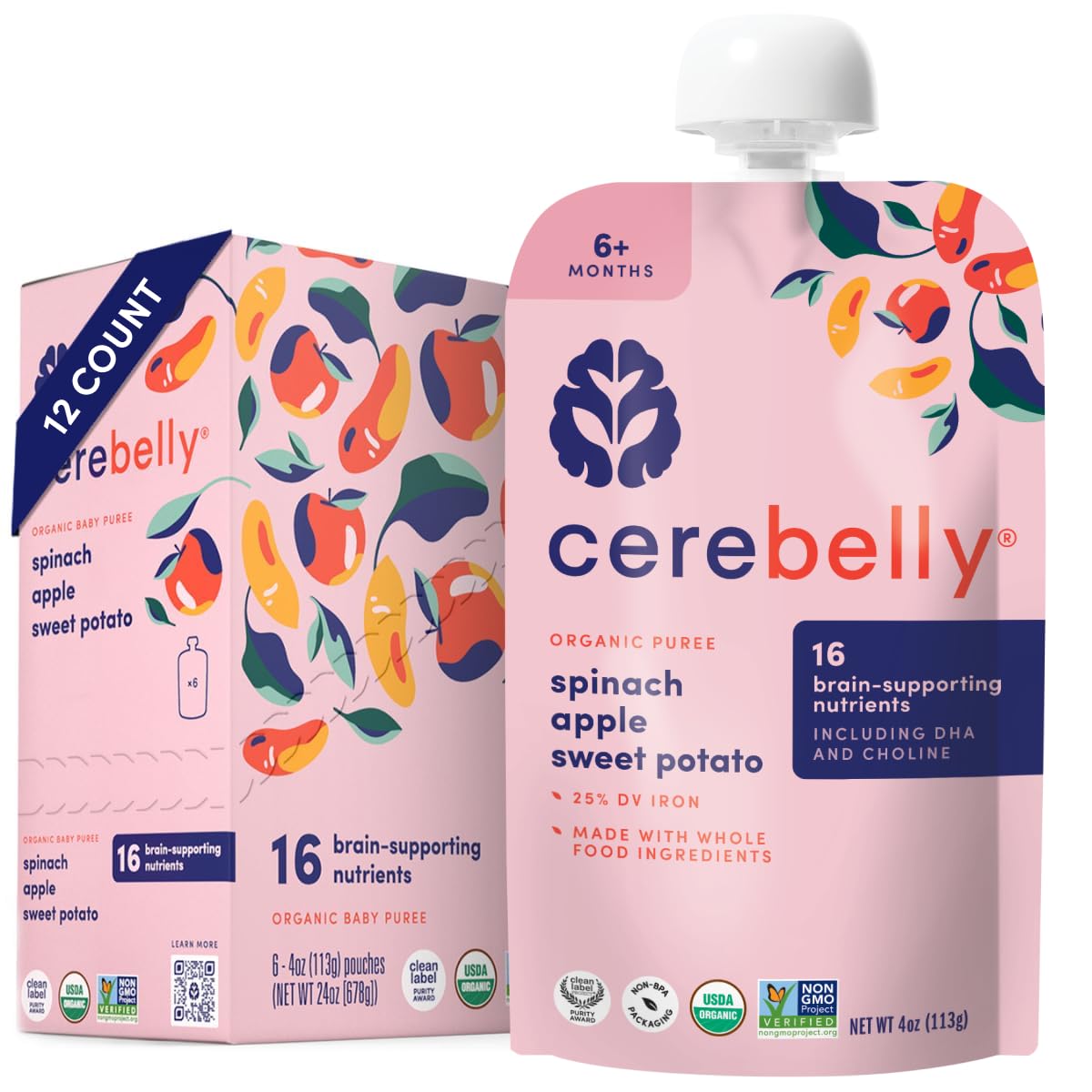 Cerebelly Organic Veggie Purees for Toddlers - No Added Sugar