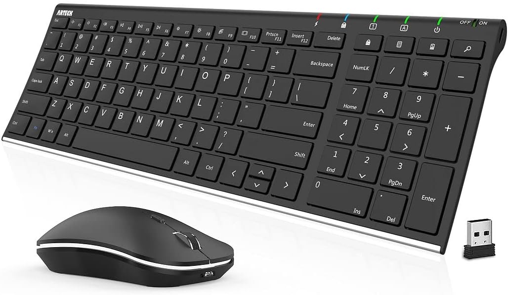 Arteck Ultra Slim Wireless Keyboard & Mouse