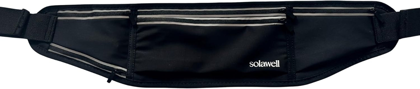 SOLAWELL Running Belt with Water Bottle Holder for Jogging