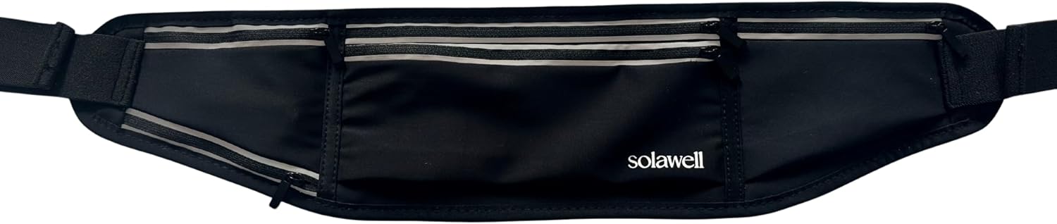 SOLAWELL Running Belt with Water Bottle Holder for Jogging