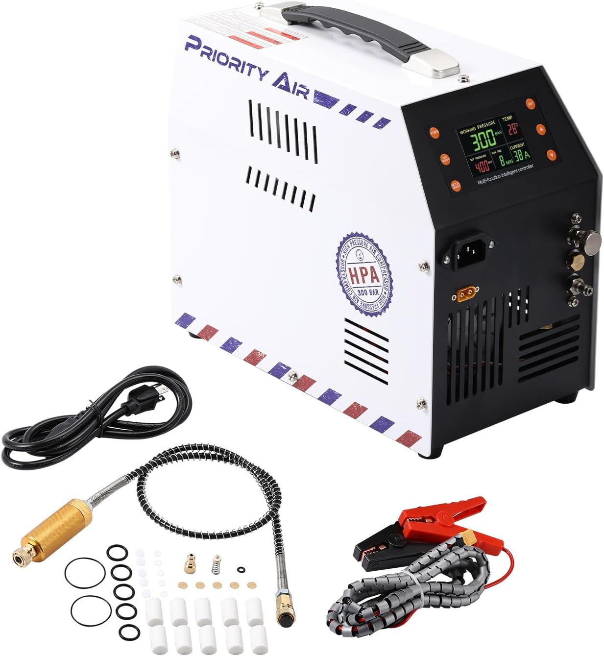 NGCYGE 12V HPA Compressor - Oil/Water Free, LCD Display