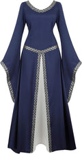 Parlsdy Womens Medieval Renaissance Long Dress - Elegant Retro Gown