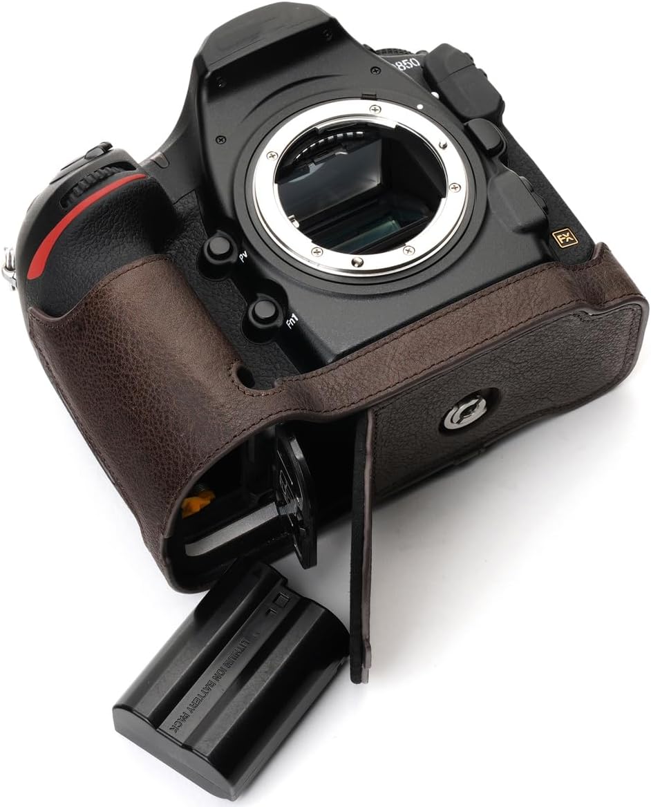 Handmade Genuine Real Leather Half Camera Case for Nikon D850
