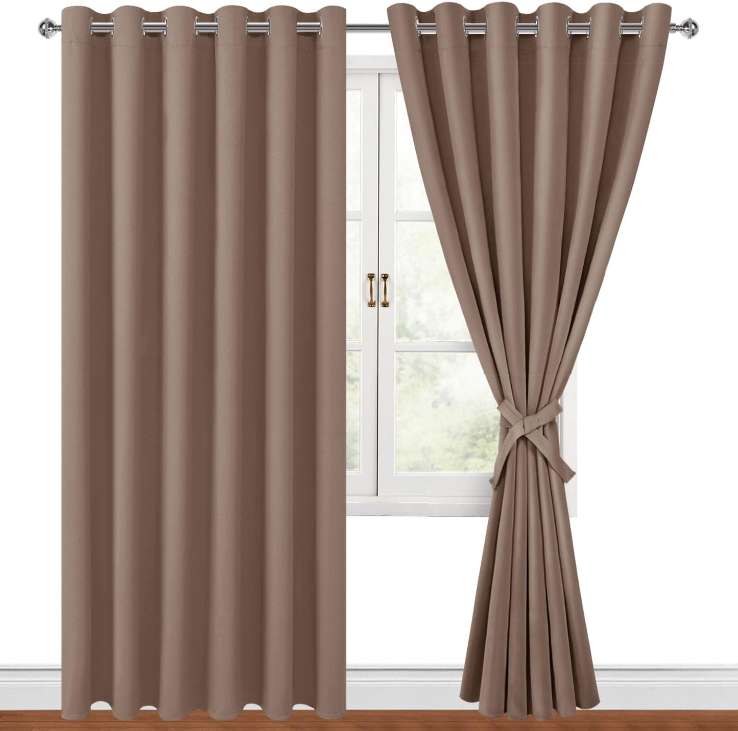 Hiasan Grommet Blackout Curtains for Bedroom, 70 x 84 Inches