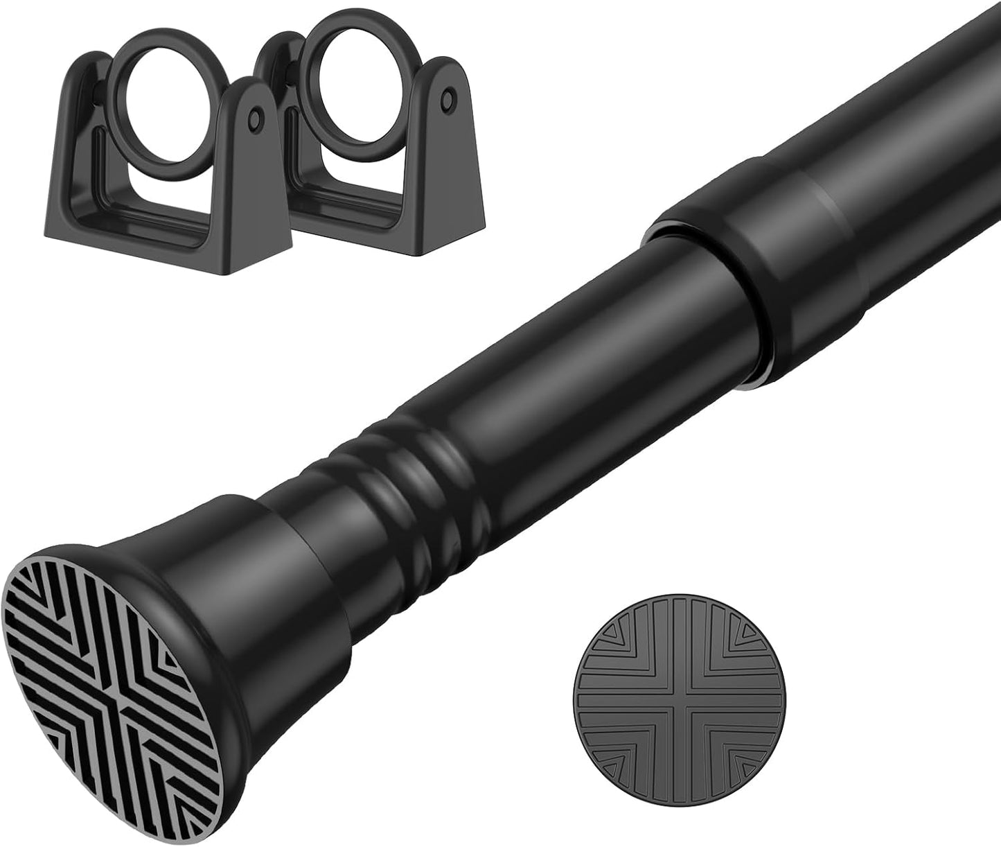 Adjustable Black Tension Rod | No Drilling - Easy Install | ZipGlo