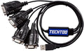 USB to RS232 4-Port FTDI Serial Adapter Cable - Adds Four DB9 Ports