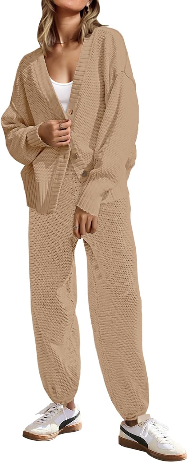 SAUKOLE Womens Two Piece Outfits Cozy Knit Sweater Set