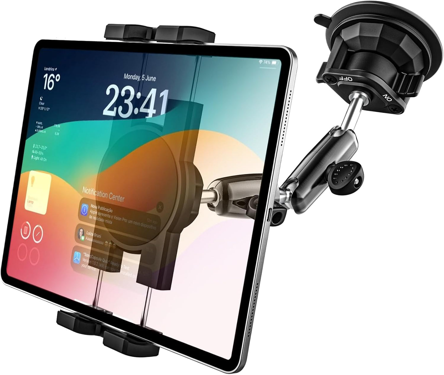 GDZN Car Suction Cup Tablet Holder for iPad and Galaxy Tab