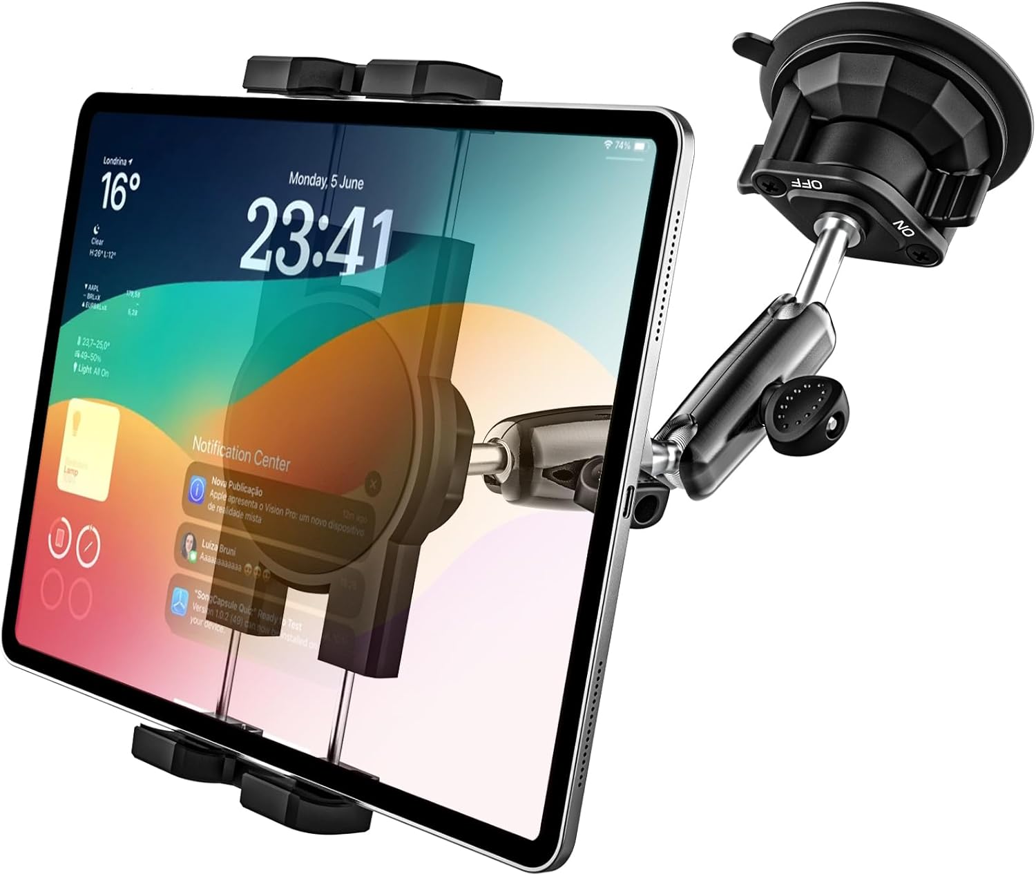 GDZN Car Suction Cup Tablet Holder for iPad and Galaxy Tab