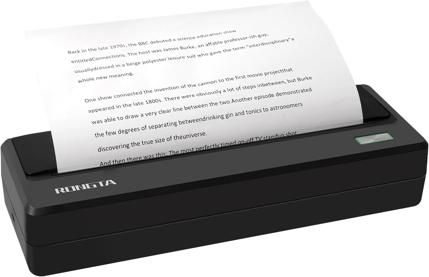 Rongta Wireless Travel Printer, 300DPI Bluetooth, US Letter size support