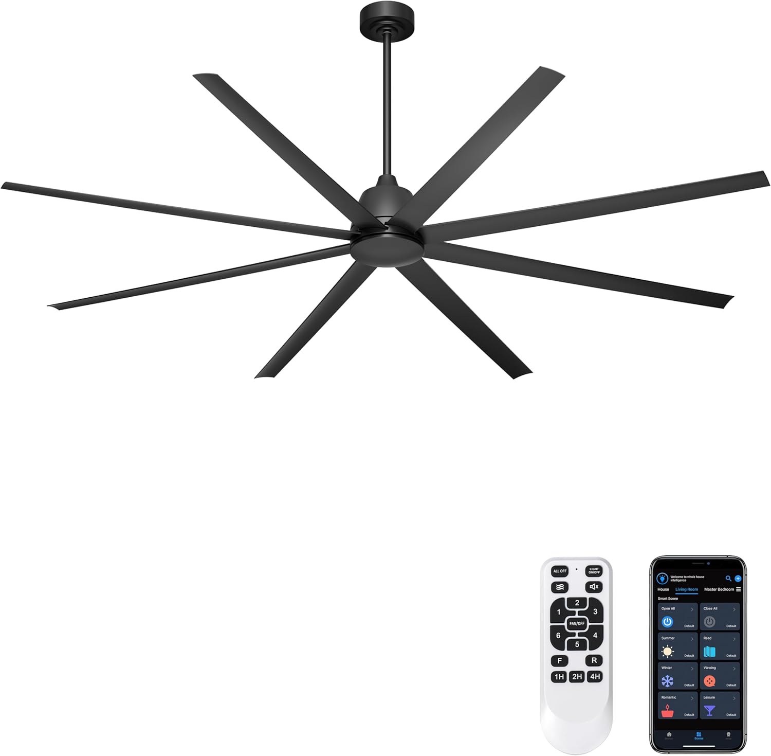 Phylluz 96 Inch Industrial Ceiling Fan for Large Spaces
