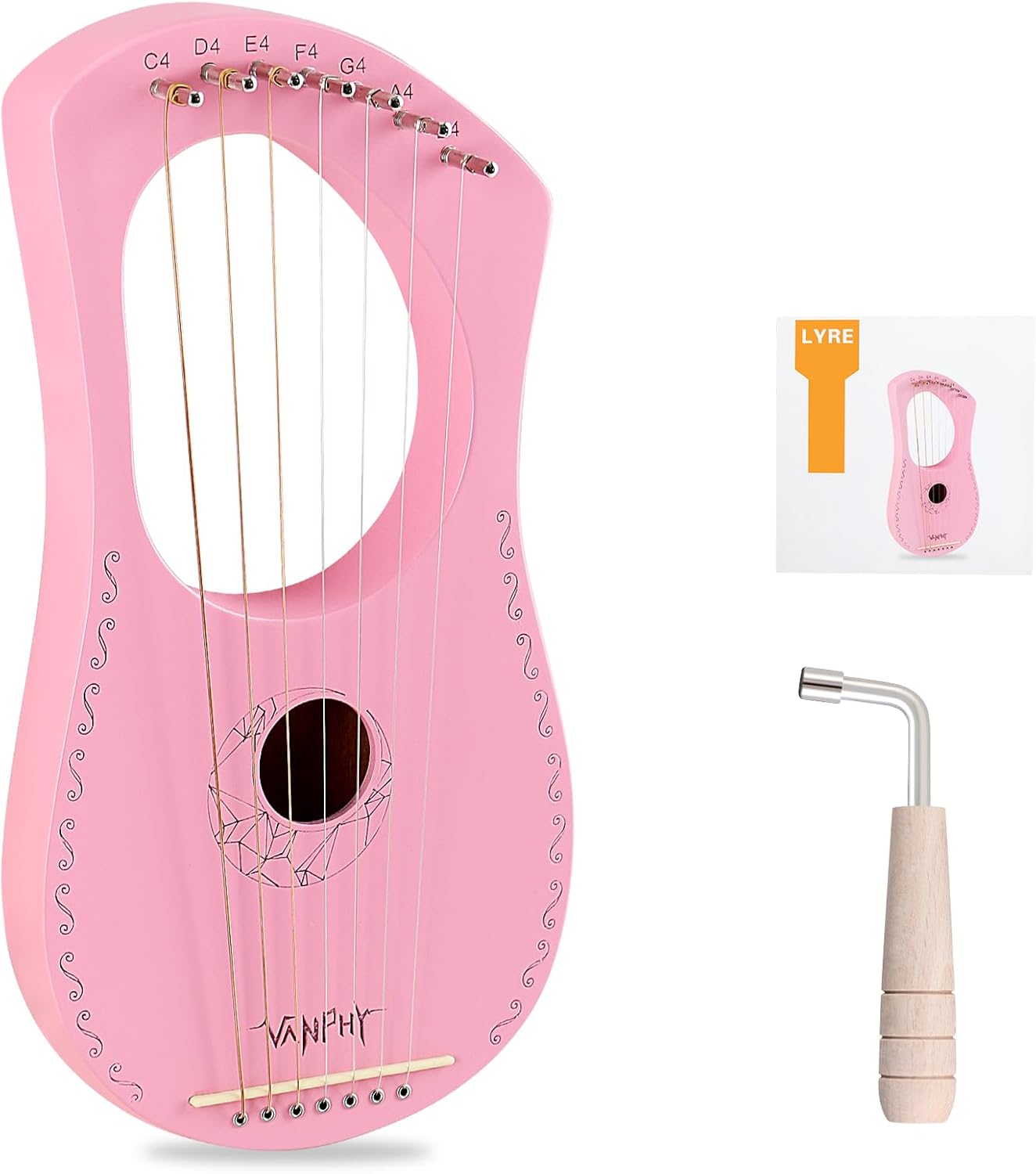 VANPHY 7-String Lyre Harp with Mahogany Body for Beginners