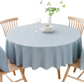 Round Waterproof Tablecloth 70 in Light Blue - Spill Proof, Wrinkle