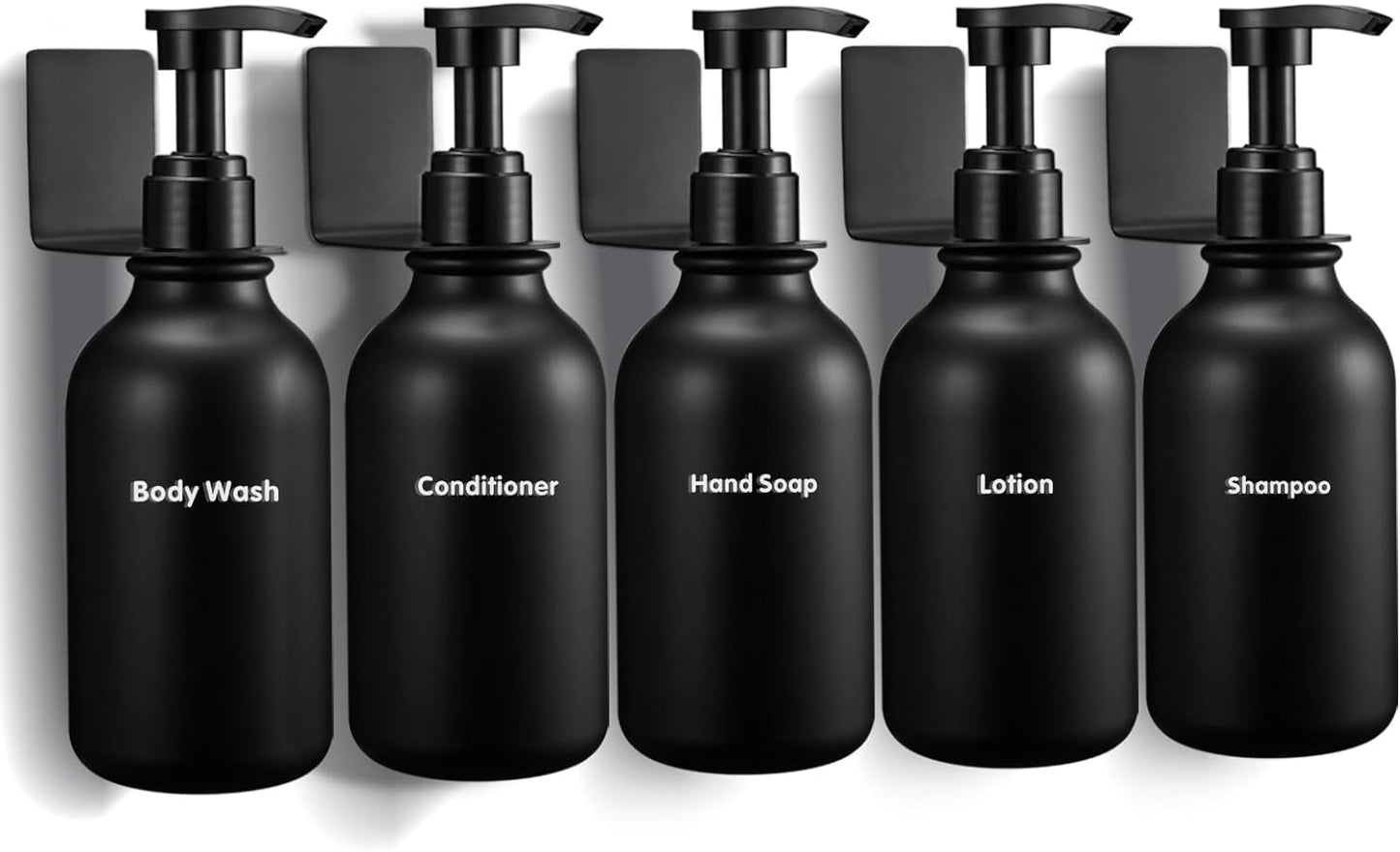 Drill-Free Wall Mount Dispenser Set - Easy Refill, Waterproof Labels