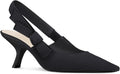 Womens Slingback Kitten Heels Closed Pointed Toe Bowknot Knitted Pumps