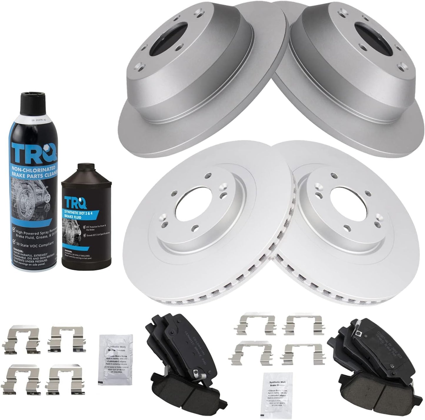 TRQ Brake Pad & Rotor Kit for Hyundai Santa Fe & Kia Sorento