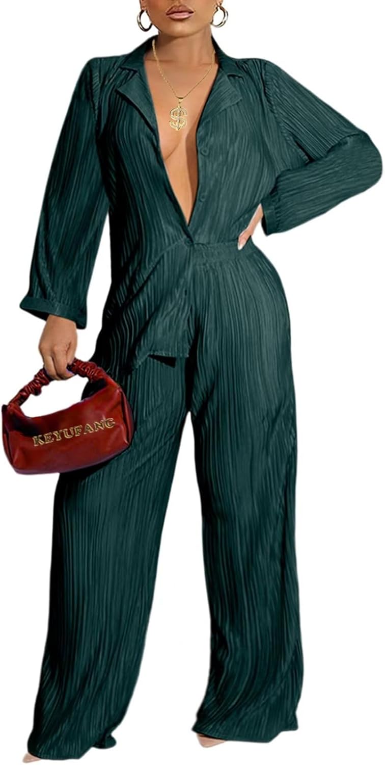 Ekaliy Women's Casual Pleated Outfits for Stylish Comfort