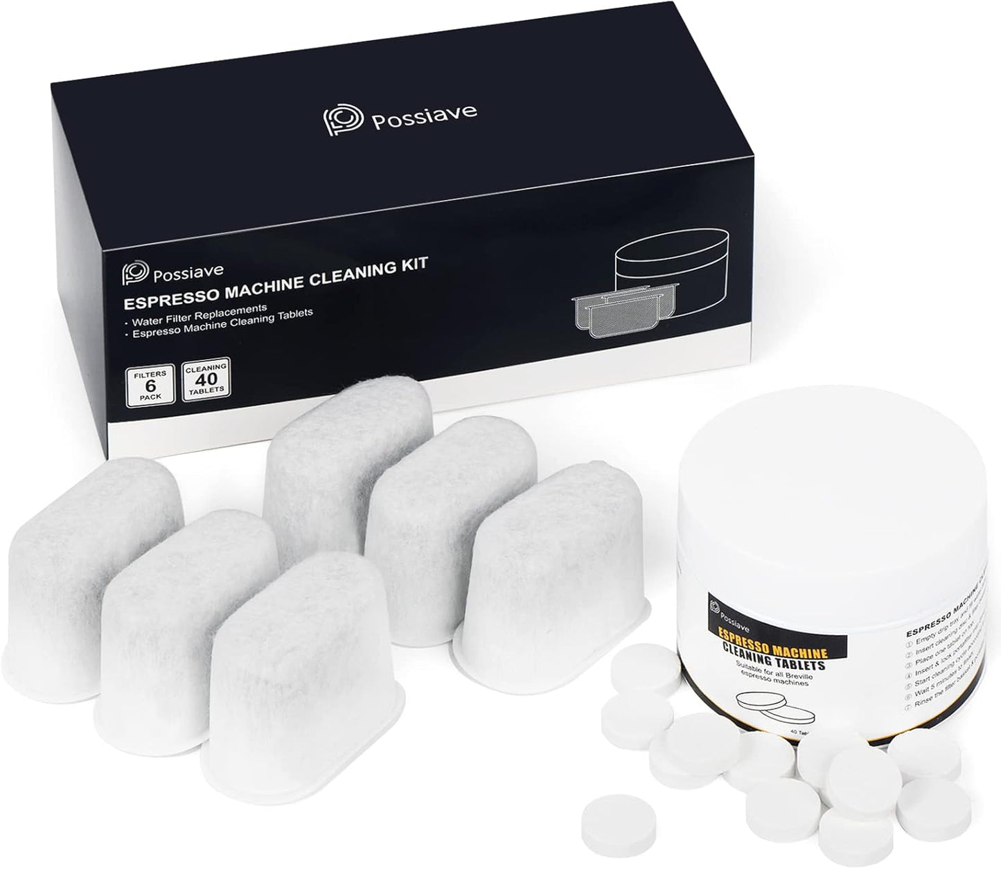 Breville Espresso Machine Maintenance Kit - 40 Tablets + 6 Filters
