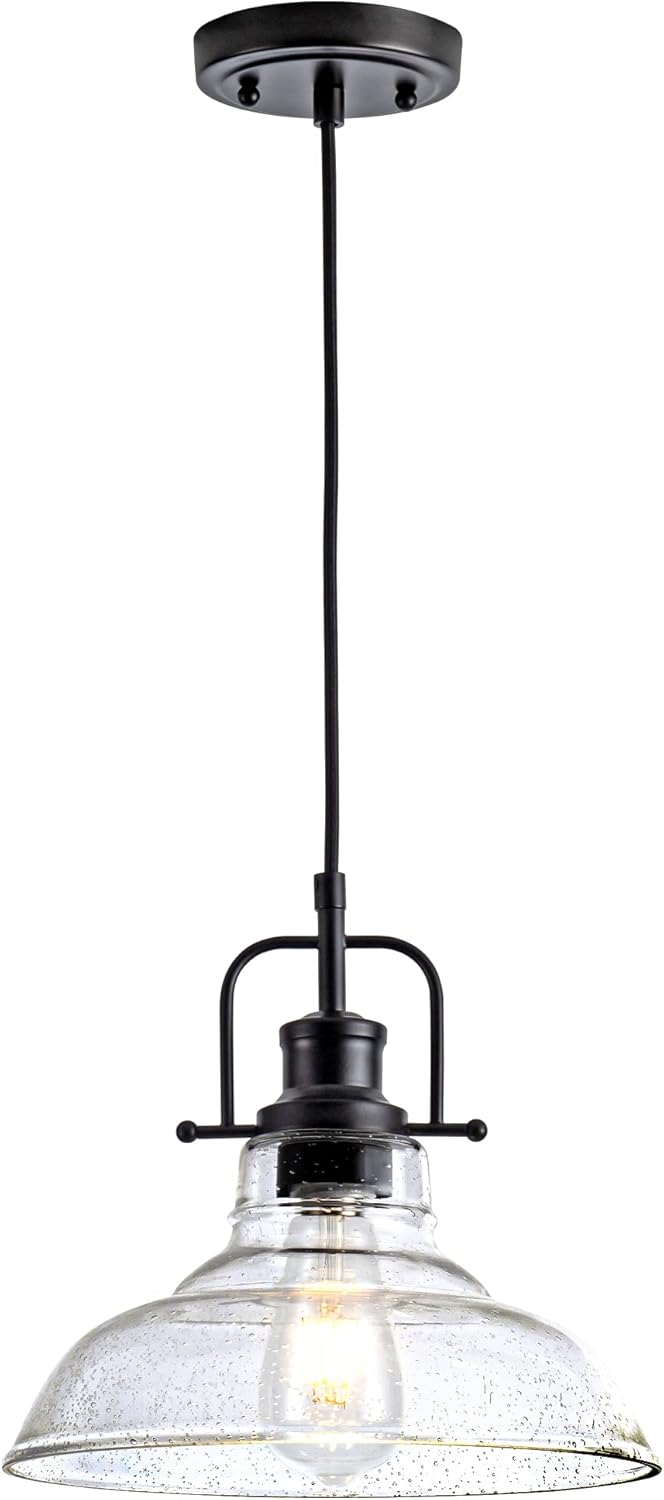 Glass Pendant Light with Seeded Glass Shade for Stylish Spaces