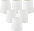 Off White Linen Clip On Chandelier Lamp Shades Set of 6 - Clean Bright