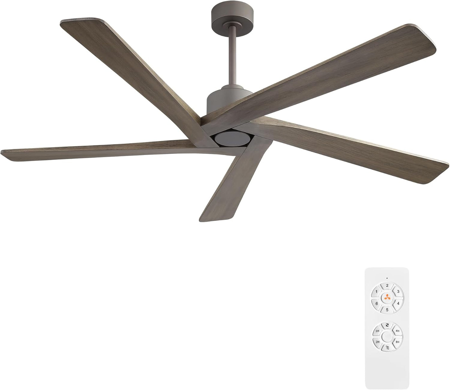 WINGBO 72 Inch Ceiling Fan with Solid Wood Blades and DC Motor