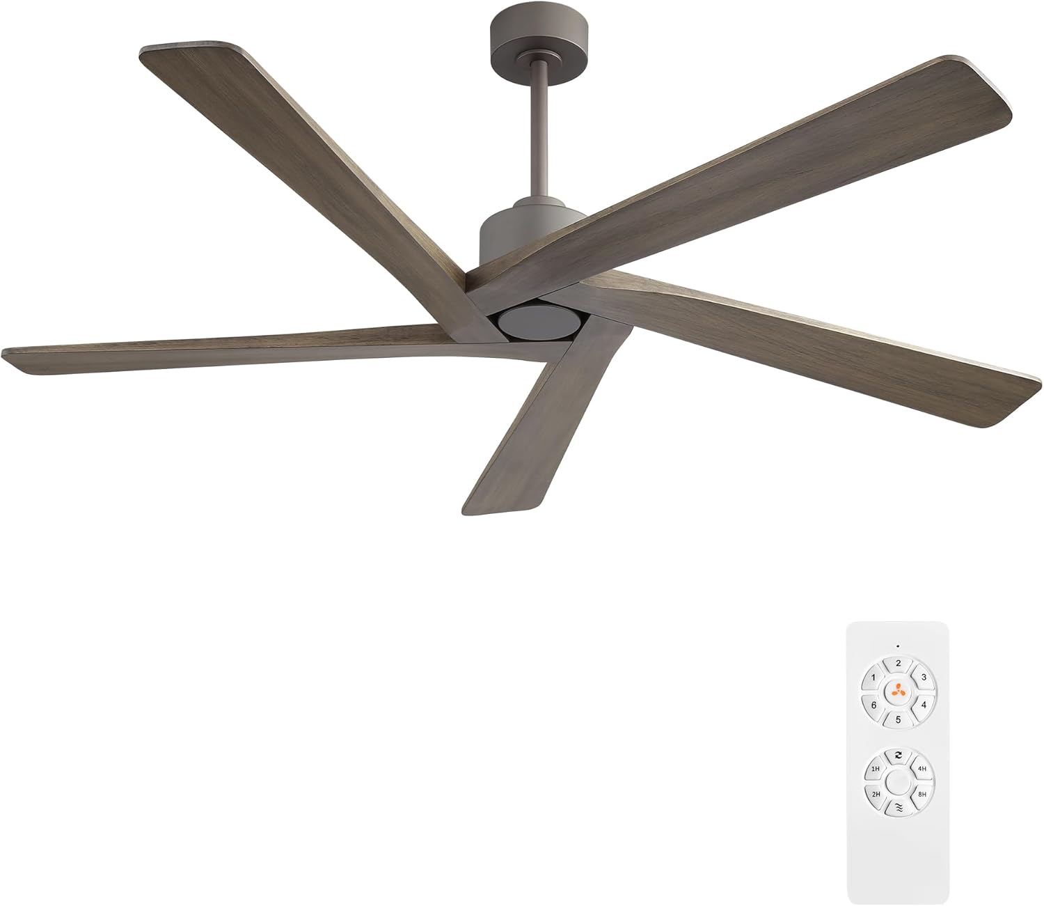 WINGBO 72 Inch Ceiling Fan with Solid Wood Blades and DC Motor