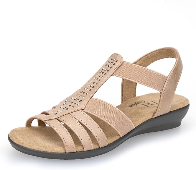 VJH confort Womens Flat Sandals for Casual Walking and Comfort