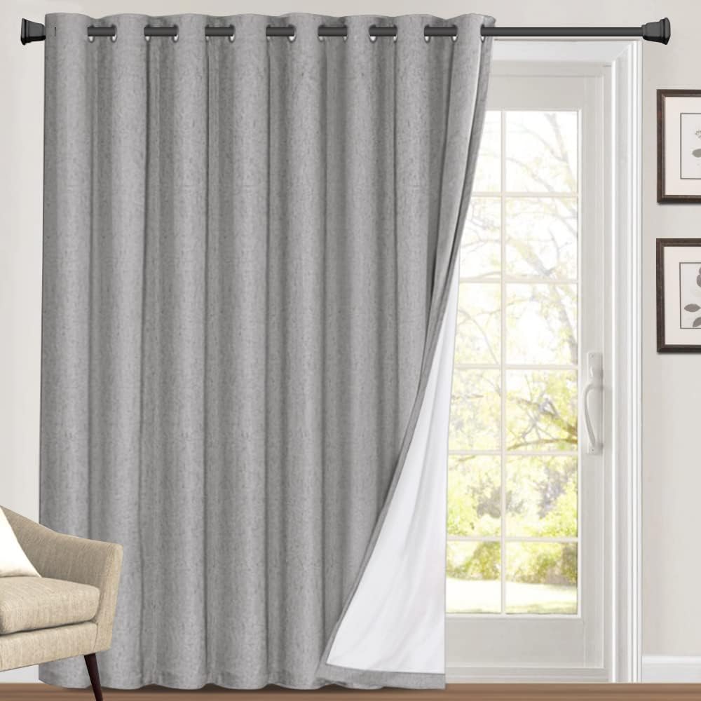 PrinceDeco 100% Blackout Curtains for Living Room Sliding Door