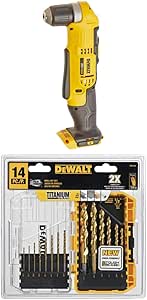 DEWALT DCD740B 20-Volt MAX Right Angle Drill with Bit Set