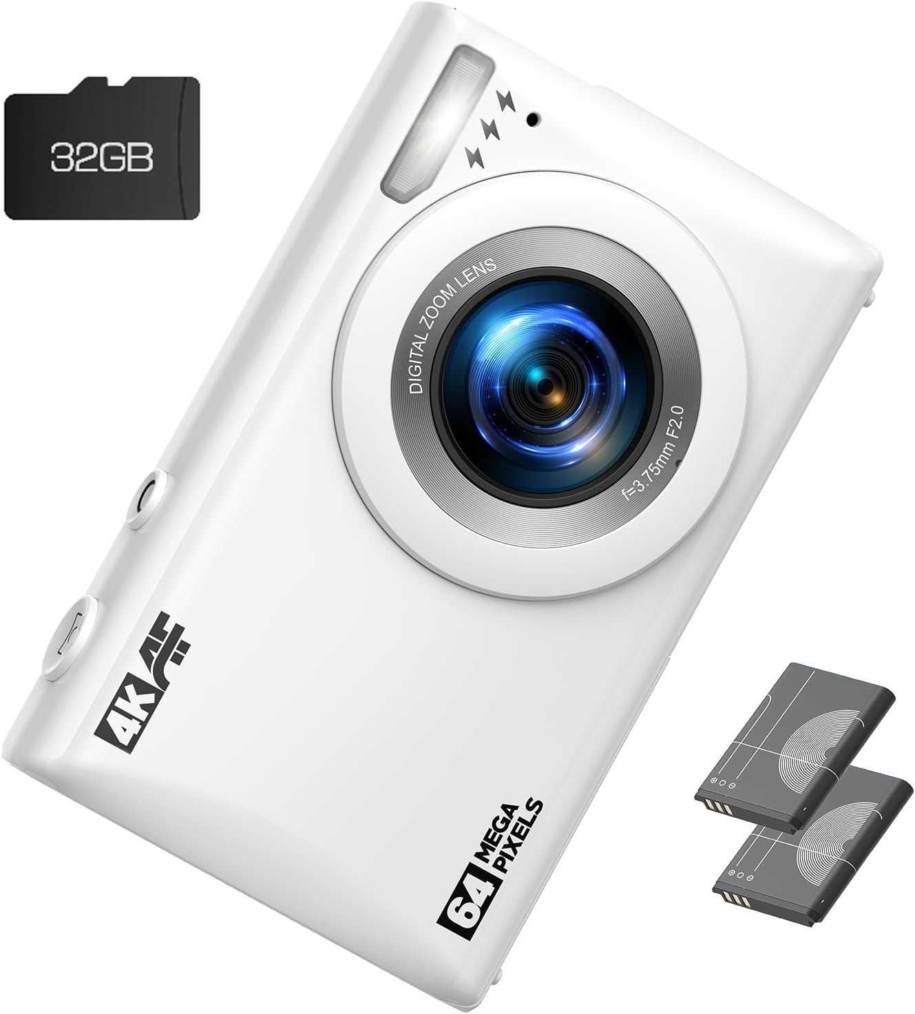 HOTPEAK 4K Vlog Camera, 64MP Autofocus, Compact Travel Kit