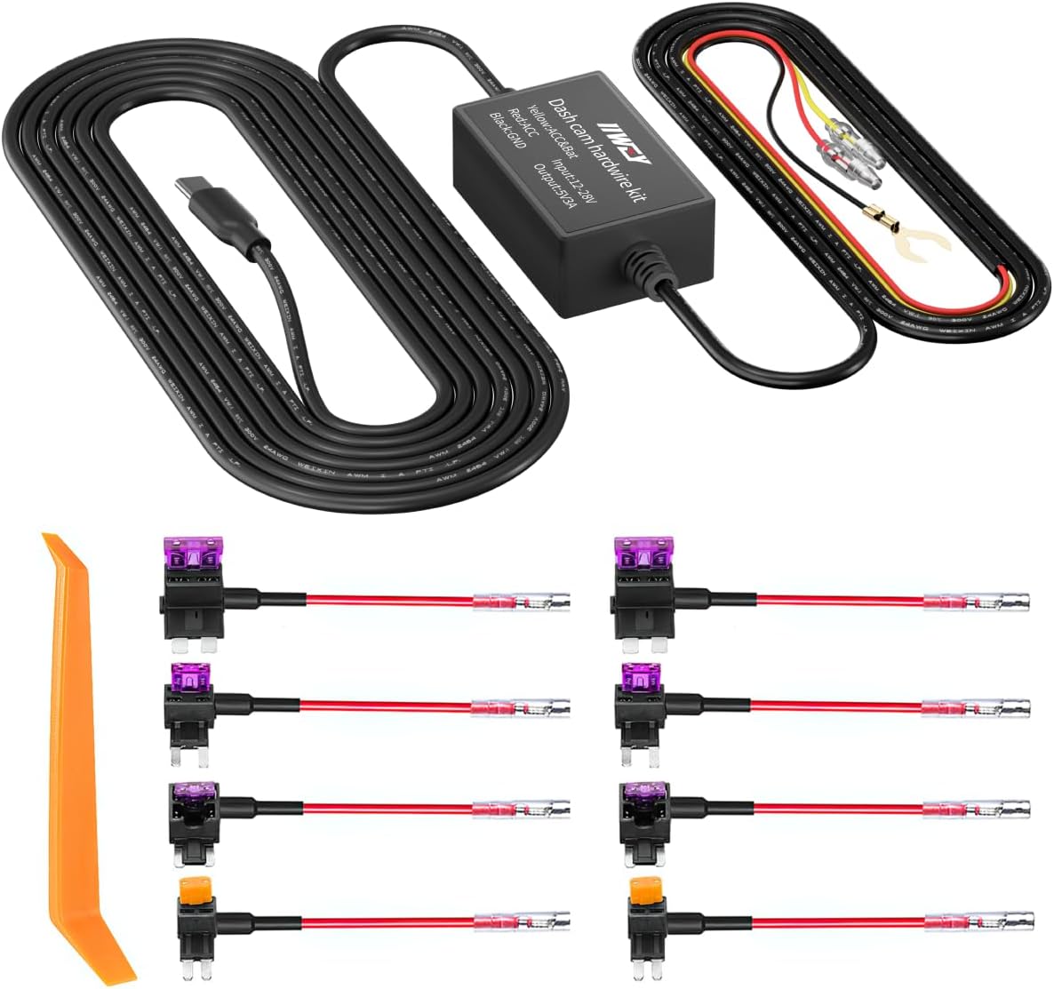 IIWEY N5/N7 Dash Cam Hardwire Kit - Efficient Power Supply