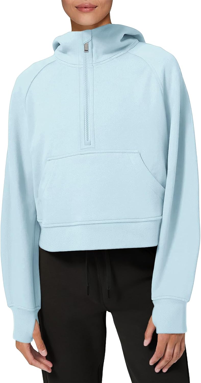 LASLULU Womens Hoodies Fleece Lined Pullover with Thumb Hole