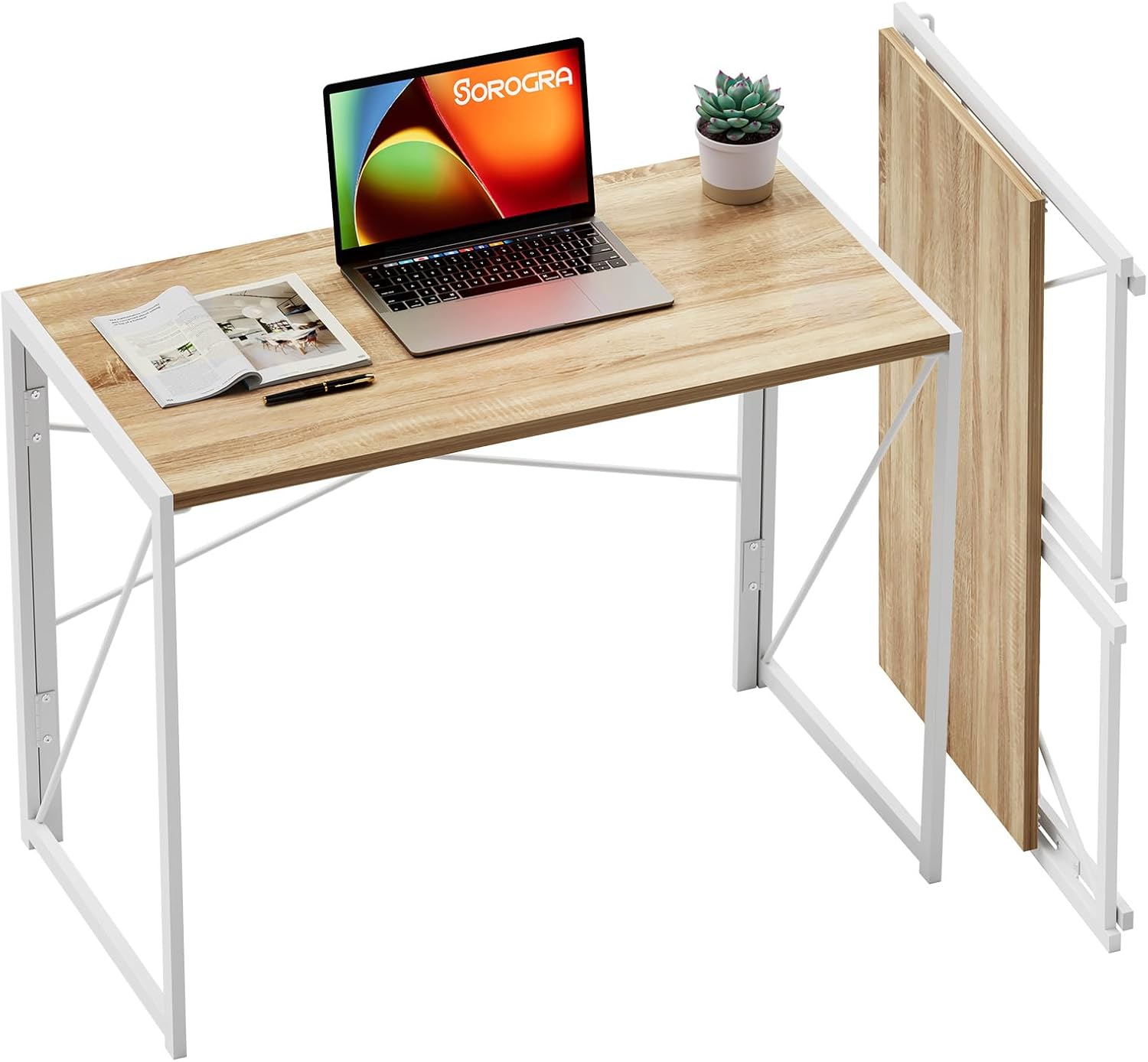Coavas Folding Desk 31.5 inch Portable Computer Desk for Small Spaces