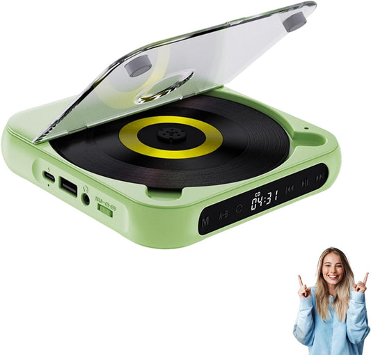 Portable Bluetooth-Compatible CD Player with Hi-Fi Sound Quality