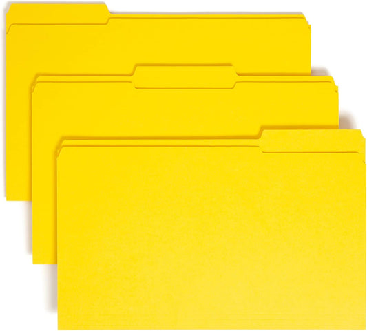 Smead File Folder Reinforced 1/3-Cut Tab Legal Size Yellow