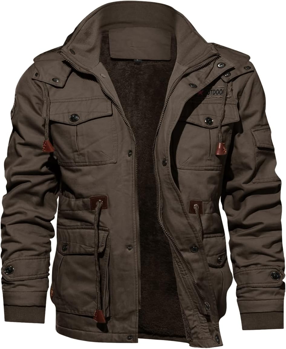 TACVASEN Men's Winter Jacket: Warm Fleece Lined Cargo Coat