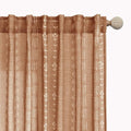 Terracotta Sheer Linen Boho Patterned Curtains 86 in Long - Soft
