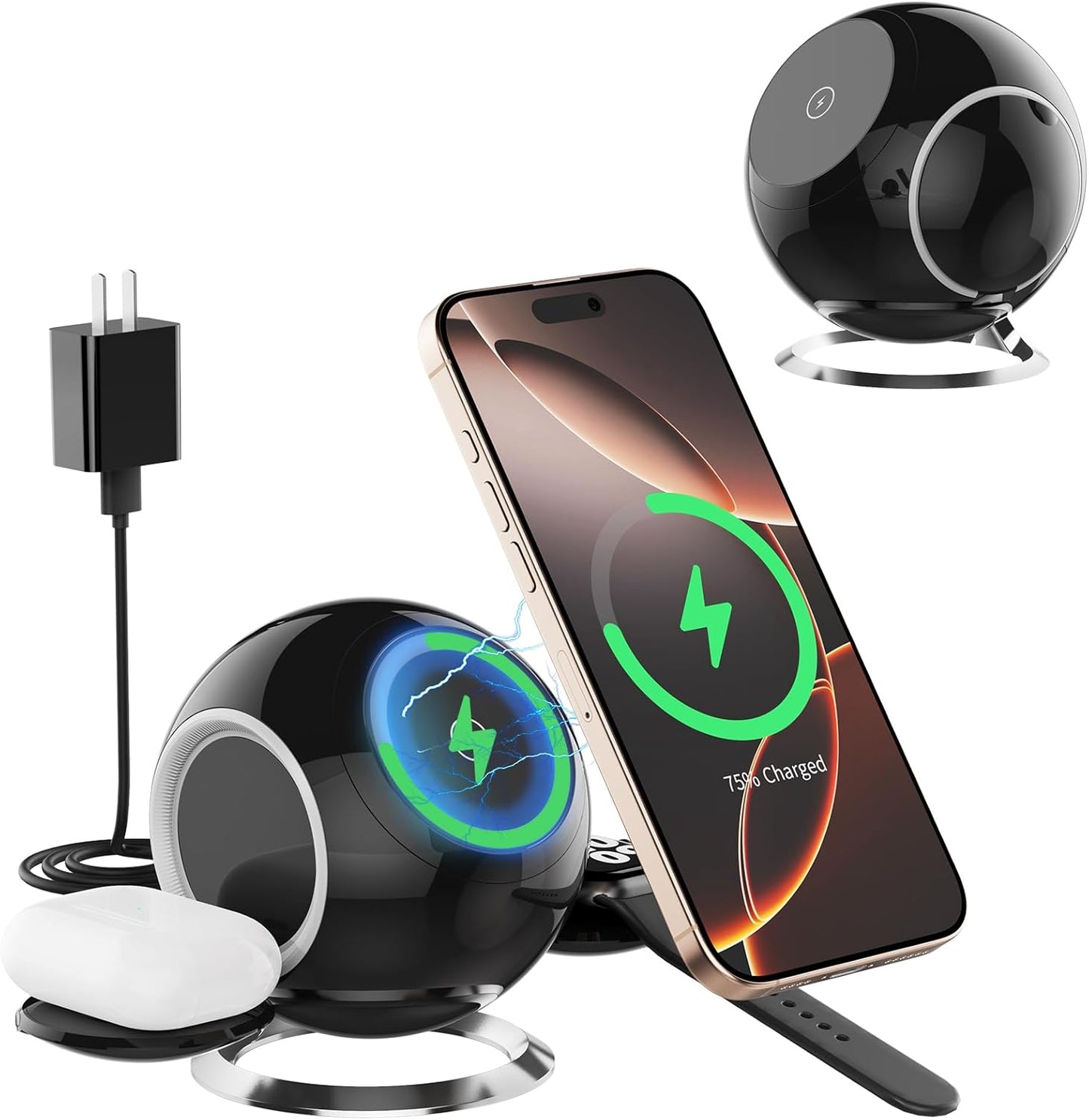 Wireless 3-in-1 Charging Stand for iPhone & AirPods - Fast Charge