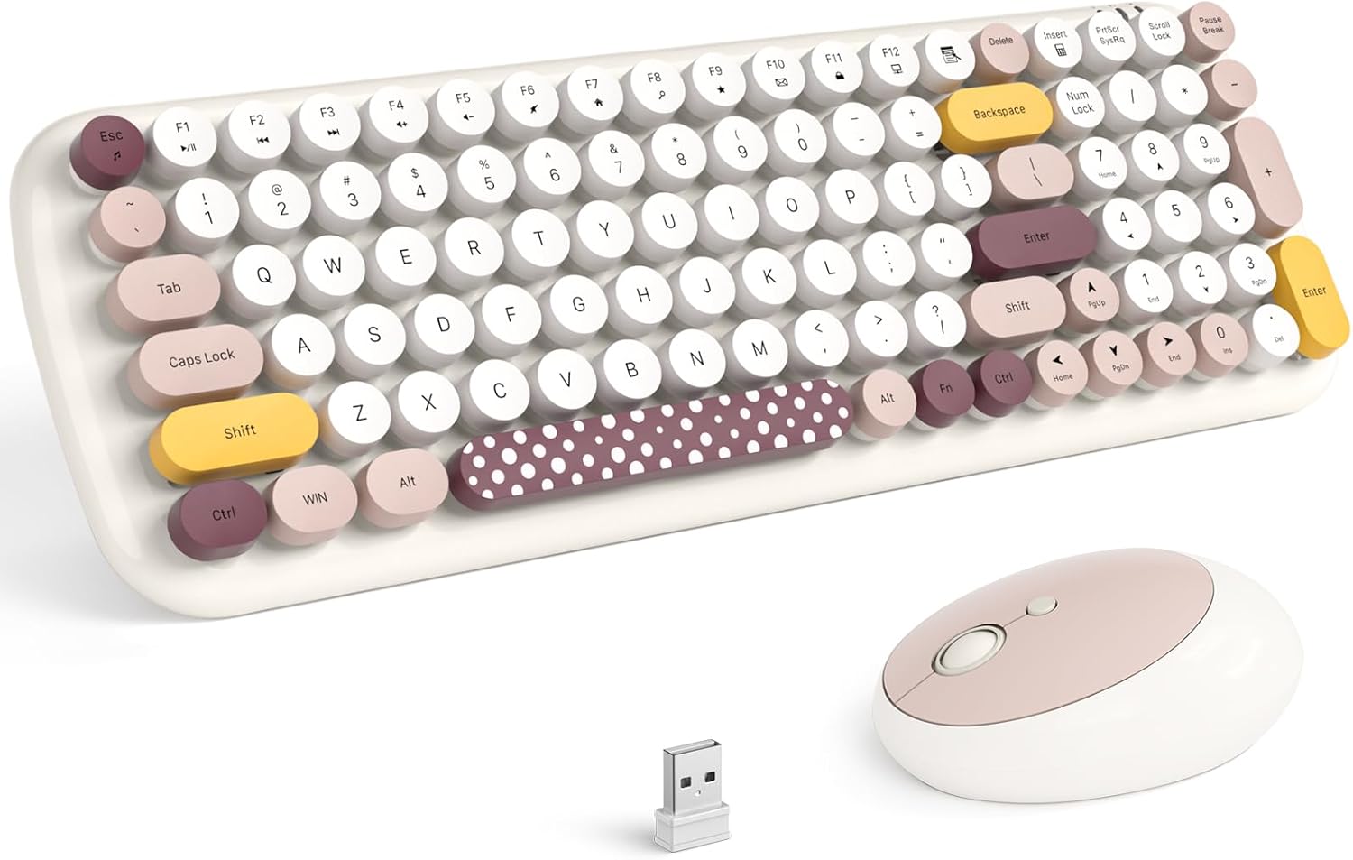 MOFII Wireless Keyboard and Mouse Combo for Retro Style Lovers