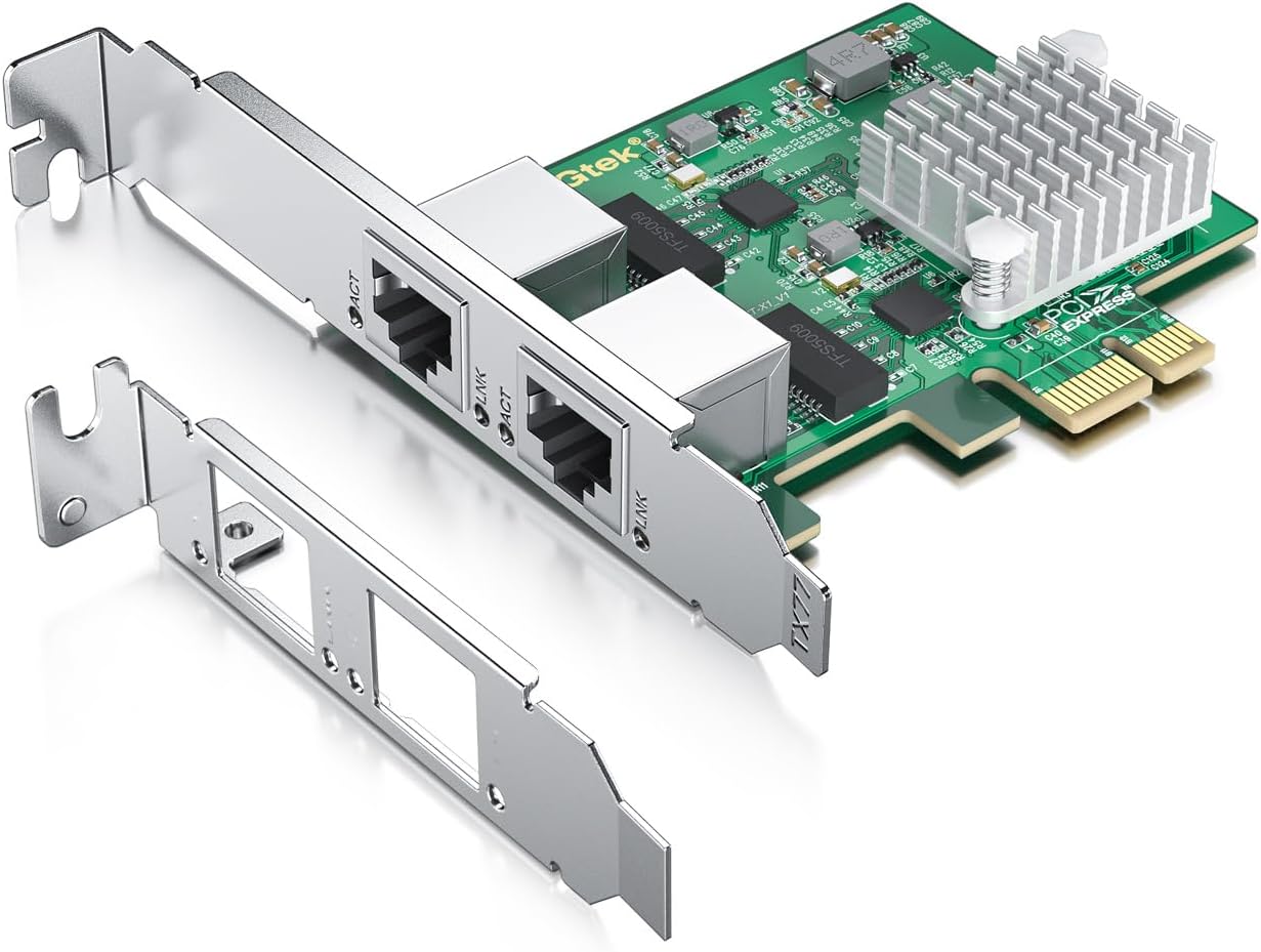H!Fiber 2.5Gbase-T PCIe NIC with Dual RJ45 Ports for Fast Networking