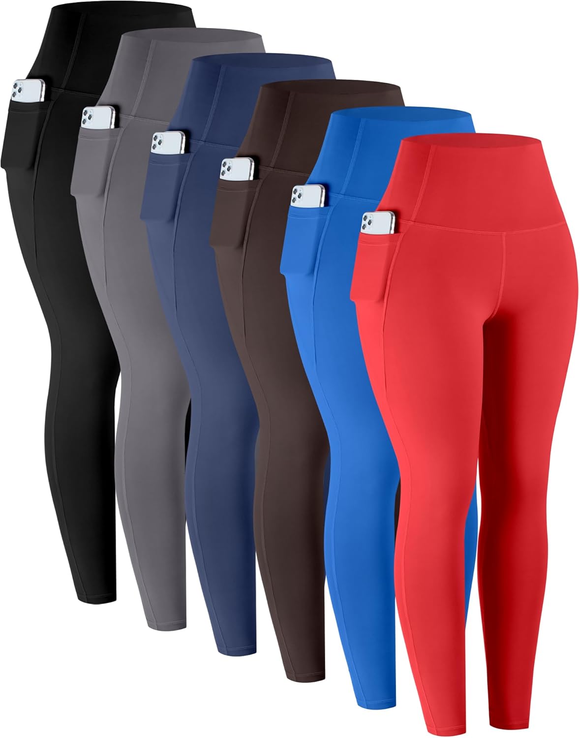 LZYVOO Leggings with Pockets for Women - 6 Pack Tummy Control