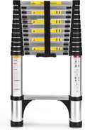Telescoping Ladder 12.5 ft Aluminum Extension Ladder - Stable, Compact