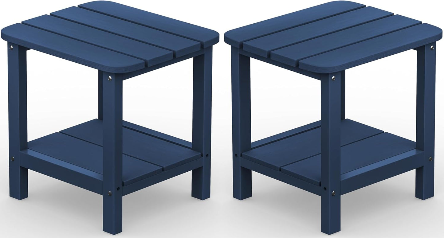 SERWALL Adirondack Table Set of 2 - Durable Outdoor Side Tables