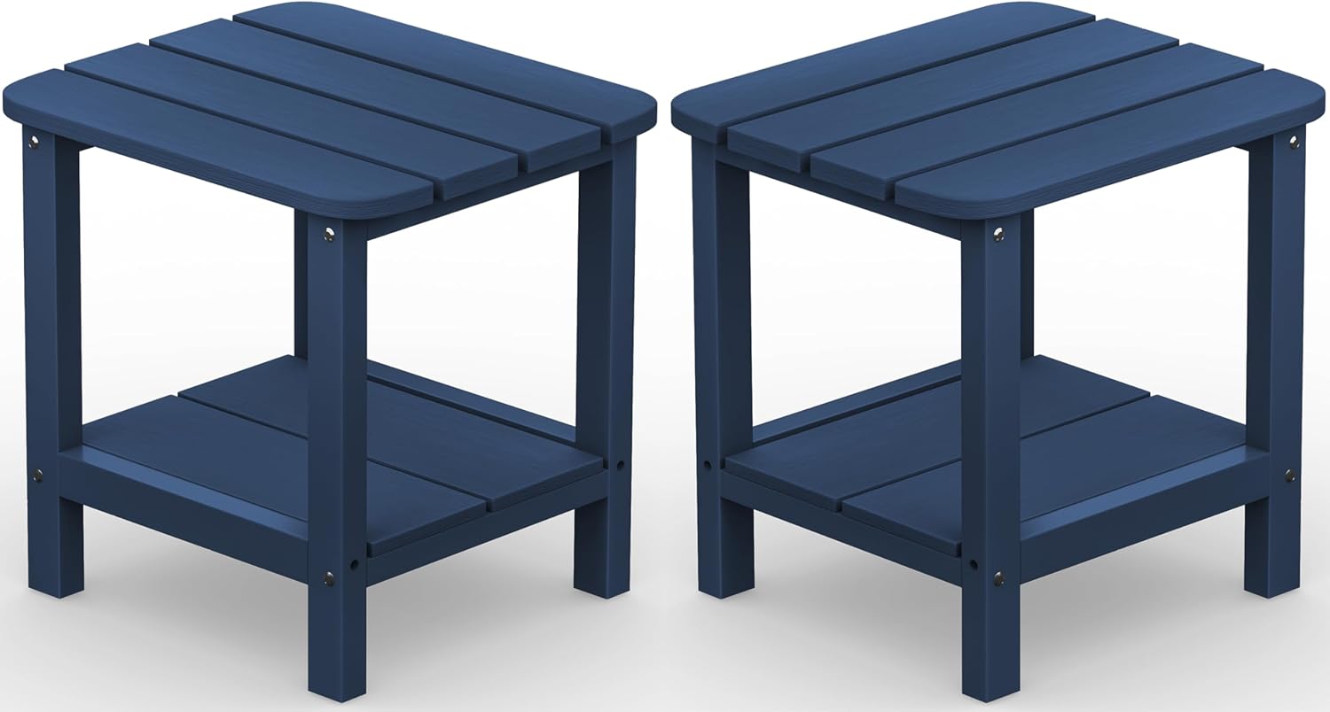SERWALL Adirondack Table Set of 2 - Durable Outdoor Side Tables